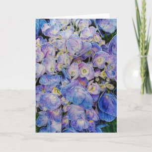 Blue Hydrangea Flower Greeting Cards
