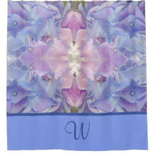 Blue Hydrangea Flower Monogrammable Shower Curtain