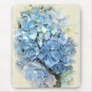 Blue Hydrangea Flower Mouse Mat
