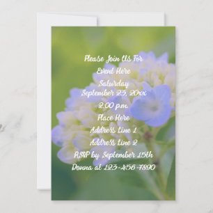 Blue Hydrangea Flower Party Invitation