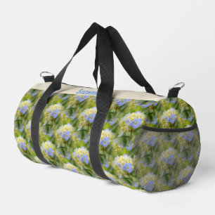 Blue Hydrangea Flower Pattern Personalised      Duffle Bag