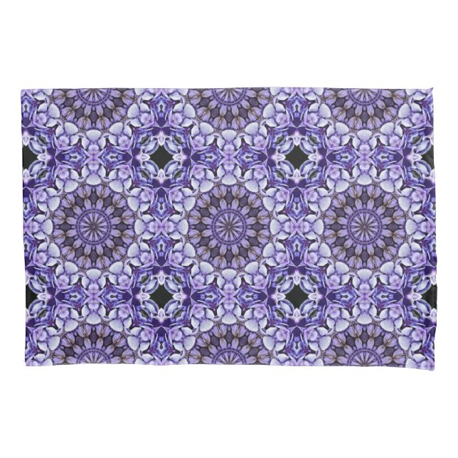 Blue Hydrangea Flower Petals Abstract Art Pattern Pillowcase (Front)