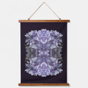 Blue Hydrangea Flower Petals Abstract Hanging Tapestry