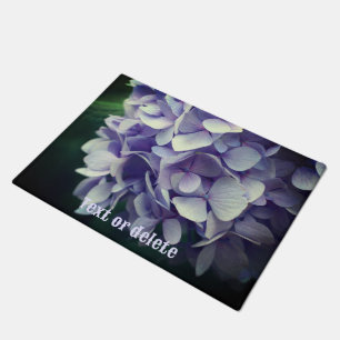 Blue Hydrangea Flower Petals Personalised Doormat