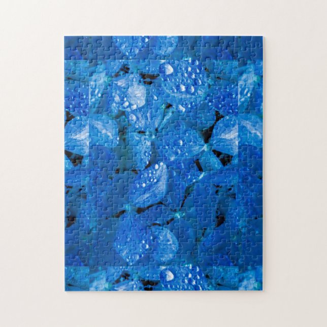 Blue Hydrangea Flower Puzzle (Vertical)