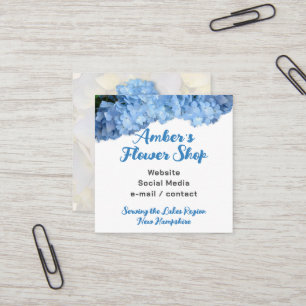 Blue Hydrangea Flower Shop Florist Business Cards