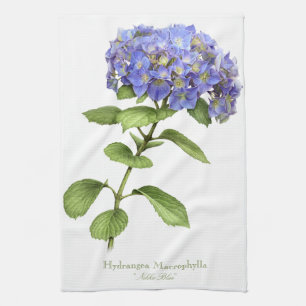 Blue Hydrangea Flower Tea Towel