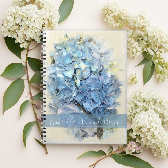 Blue Hydrangea Flower Wedding Notebook (Creator Uploaded)