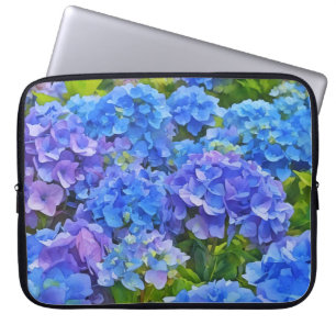 Blue Hydrangea Flowers Art Laptop Sleeve Cover