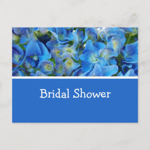 blue hydrangea flowers bridal shower invitation. invitation postcard