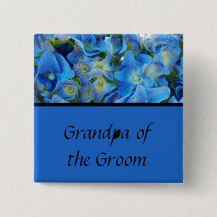 blue hydrangea flowers button