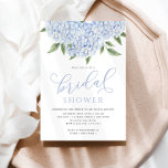 Blue Hydrangea Flowers Calligraphy Bridal Shower Invitation<br><div class="desc">This beautiful design features blue hydrangea blooms and your custom text.  Use the template form to add your information.</div>