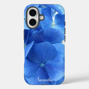 Blue Hydrangea Flowers Custom iPhone 16 Case