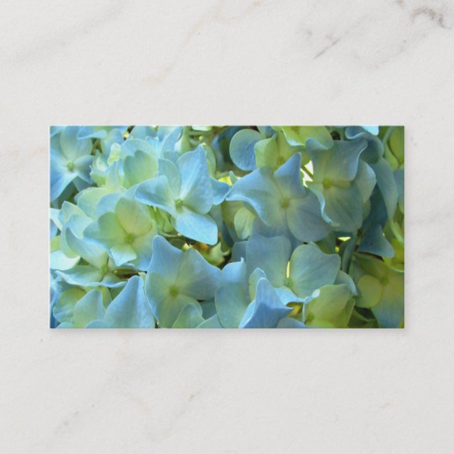 Blue Hydrangea Flowers Floral Flower Photo Business Card (Front)
