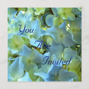 Blue Hydrangea Flowers Floral Flower Photo Invitation