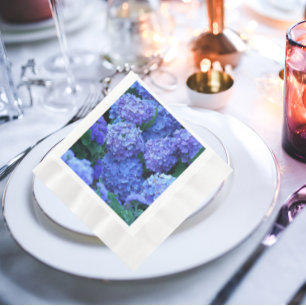 Blue Hydrangea Flowers Floral Napkin