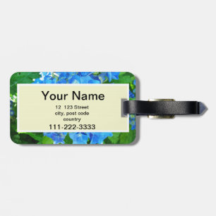 Blue hydrangea flowers. Floral photography. Luggage Tag