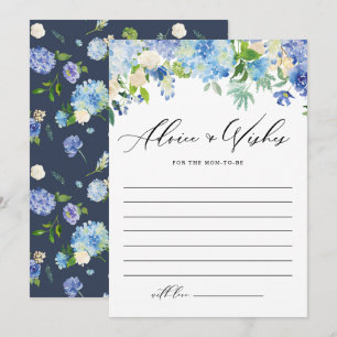 Blue Hydrangea Flowers For Mum Baby Shower Advice Card