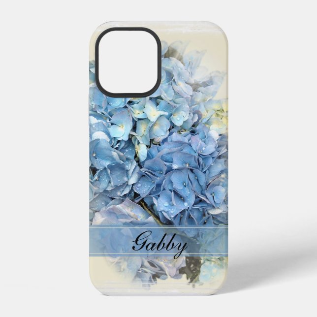 Blue Hydrangea Flowers iPhone Case (Back)