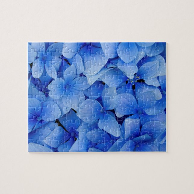 Blue Hydrangea Flowers Jigsaw Puzzle (Horizontal)