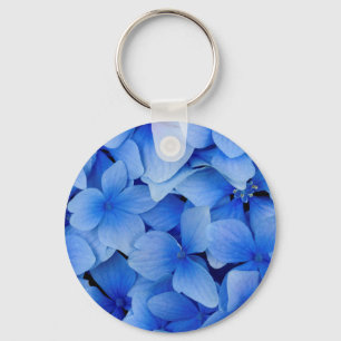 Blue Hydrangea Flowers Key Ring