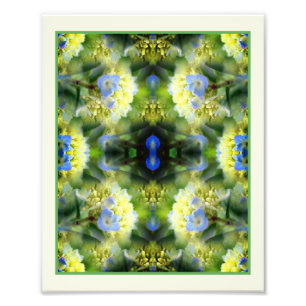 Blue Hydrangea Flowers Mirror Abstract 8x10 Photo Print