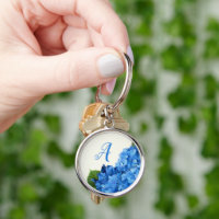 Blue Hydrangea Flowers Monogram