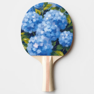 Blue Hydrangea Flowers Watercolor Floral Ping Pong Paddle