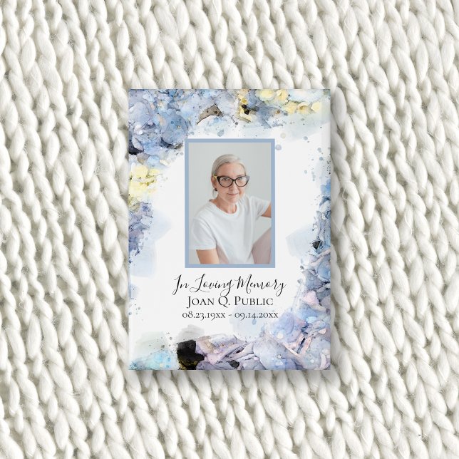 Blue Hydrangea Flowers Watercolor Funeral Memorial (Creator Uploaded)