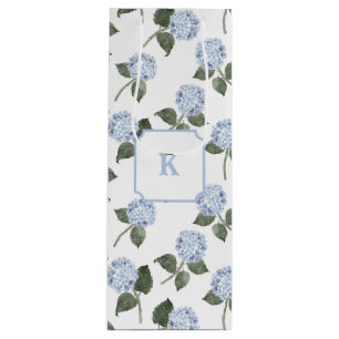 Blue Hydrangea Flowers Wine Gift Bag