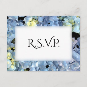 Blue Hydrangea Frame Wedding RSVP Response Invitation Postcard