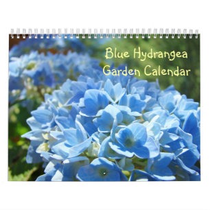 Blue Hydrangea Garden Calendar Floral Botanical