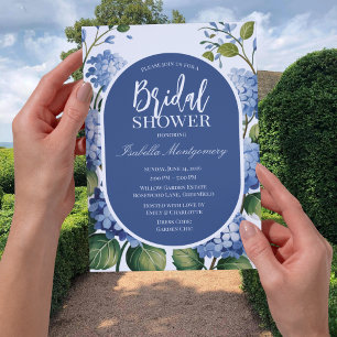 Blue Hydrangea Garden Floral Bridal Shower Invitation