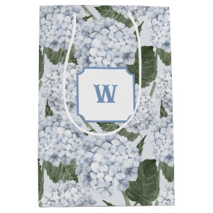 Blue Hydrangea Garden Floral Medium Gift Bag