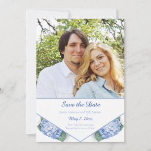 Blue Hydrangea Garden Photo Save The Date