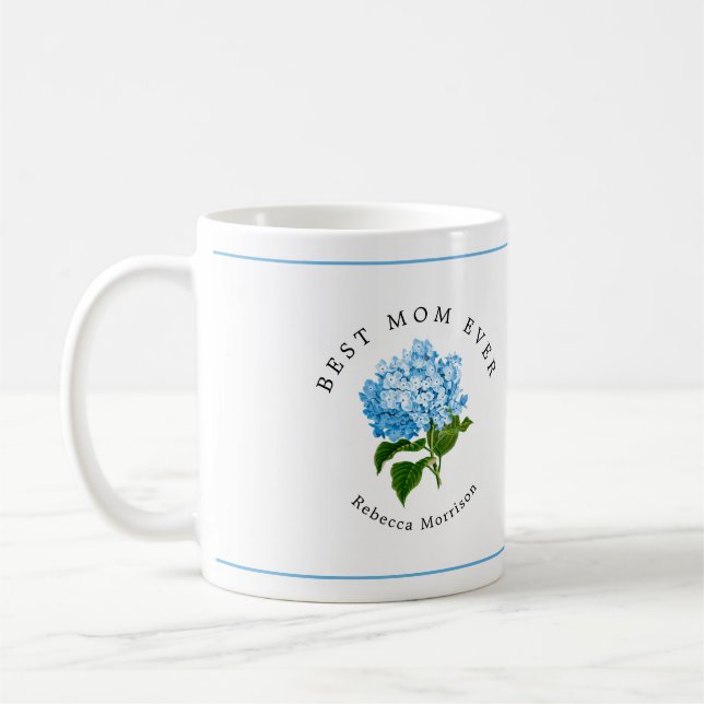 Blue Hydrangea Grand-millennial Coffee Mug (Left)