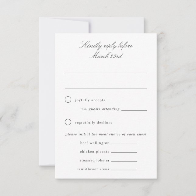 Blue Hydrangea Grand-millennial Wedding RSVP Card (Front)