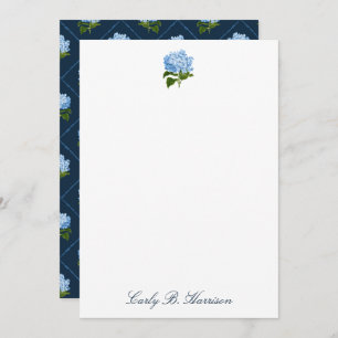 Blue Hydrangea Grandmillennial Personalised Note Invitation