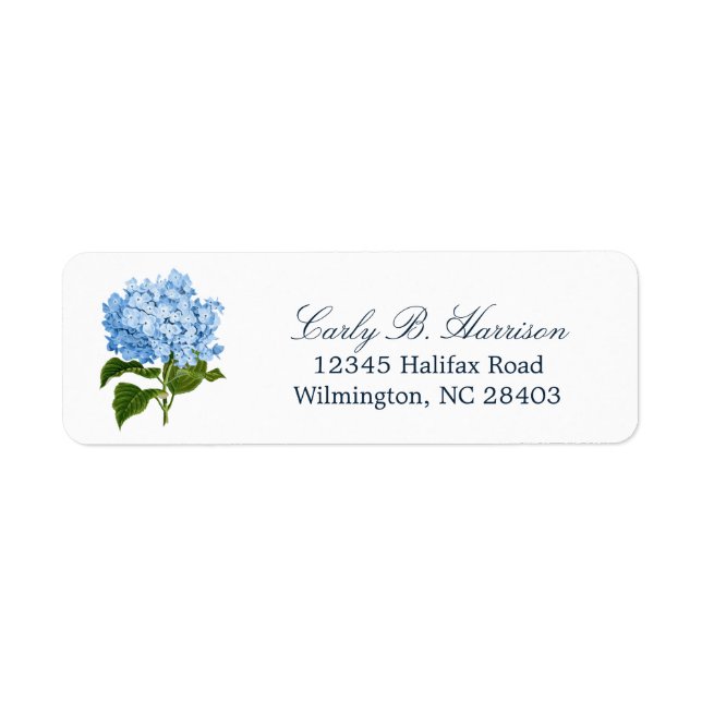 Blue Hydrangea Grandmillennial Return Address (Front)