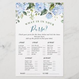 Blue Hydrangea Greenery Bridal Shower Game