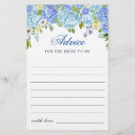 Blue Hydrangea Greenery Wishes & Advice Card<br><div class="desc">Enjoy your bridal shower with these funny games.
Personalise with the bride to be's name and date of shower. 
For further customisation,  please click the "customise further" link. If you need help,  contact me please.</div>