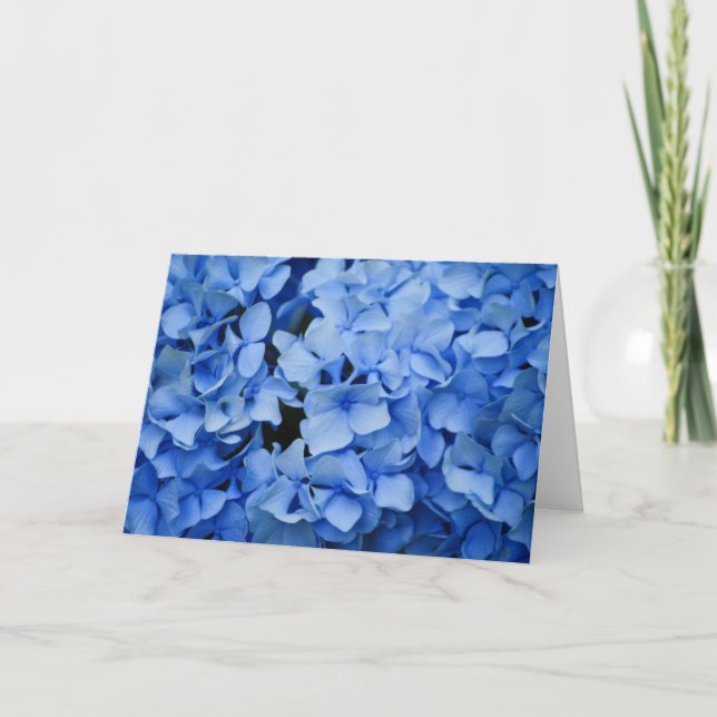Blue Hydrangea Greeting Card (Front)