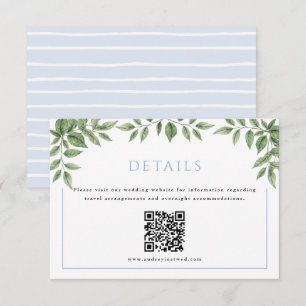 Blue Hydrangea Horizontal Detail with QR Code Enclosure Card
