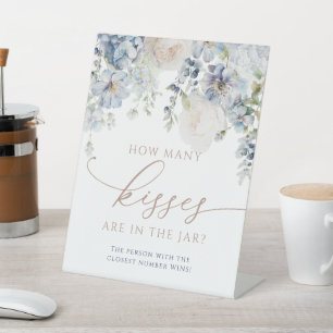 Blue Hydrangea How Many Kisses Are In The Jar Pedestal Sign