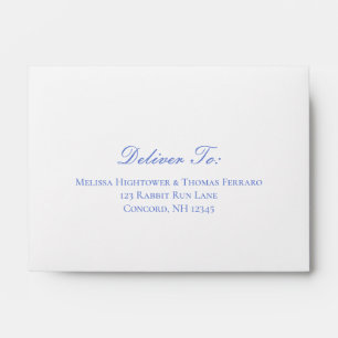 Blue Hydrangea Interior Print Self-Addressed RSVP Envelope