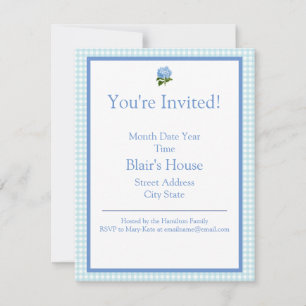 Blue Hydrangea Invitation