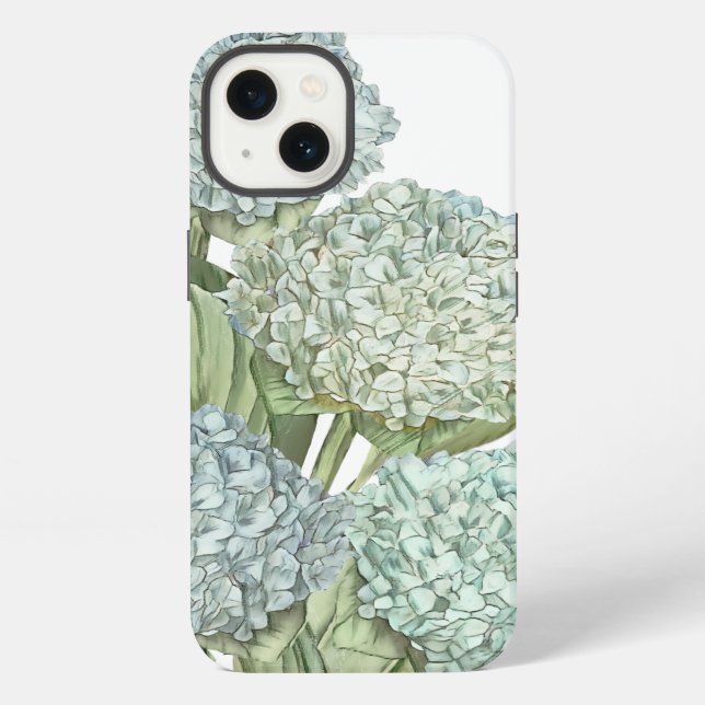 Blue Hydrangea iPhone Wallet Case (Back)