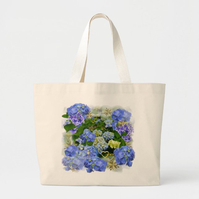 BLUE HYDRANGEA  ~ Jumbo Tote (Front)