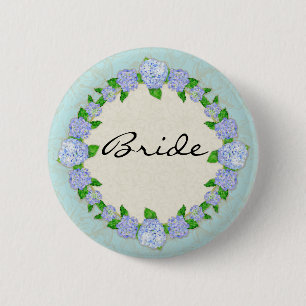 Blue Hydrangea Lace Floral Formal Elegant Weddings 6 Cm Round Badge