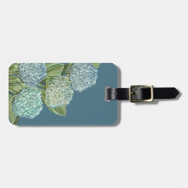 Blue Hydrangea Luggage Tag (Front Horizontal)